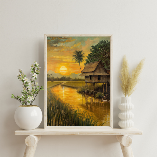 Golden Paddy Sunset