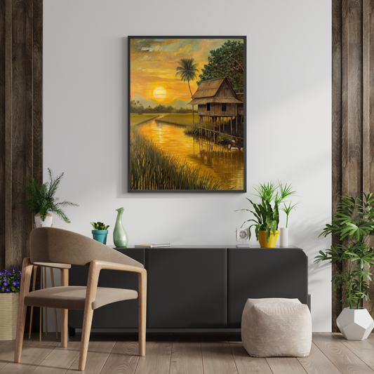 Golden Paddy Sunset